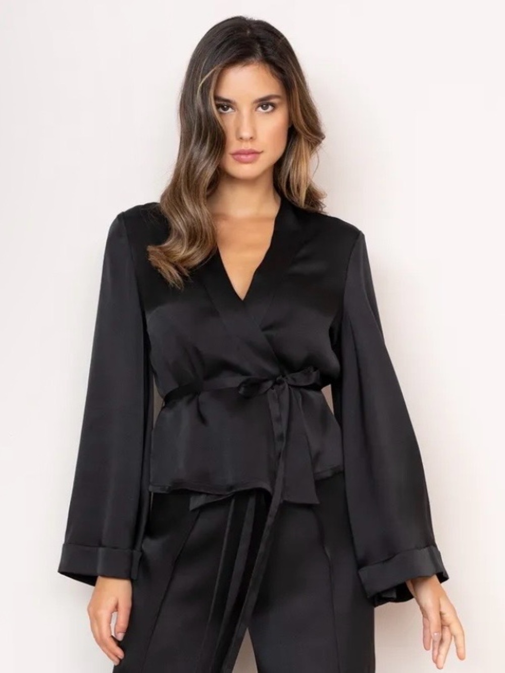 Agent provocateur LALY black 100% silk jacket 12 bed bedroom lounge
